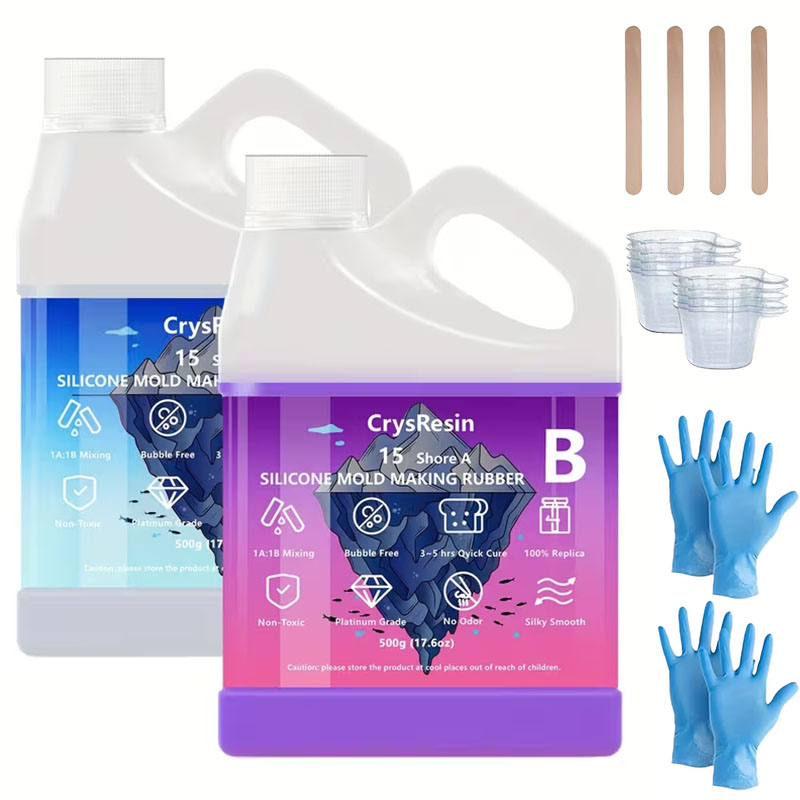 Soap Making Liquid - 500ml 2本入り 液体シリコン モールド作成用、ソフトで非粘着性、耐久性があり、速硬化性のゴムキット、DIYレジンキャスティング、キャンドル、石鹸用