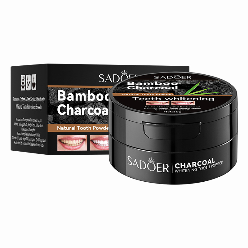 Activated Charcoal Powder - 竹活性炭粉末,歯のホワイトニング,歯石,汚れの除去,黄色,60g