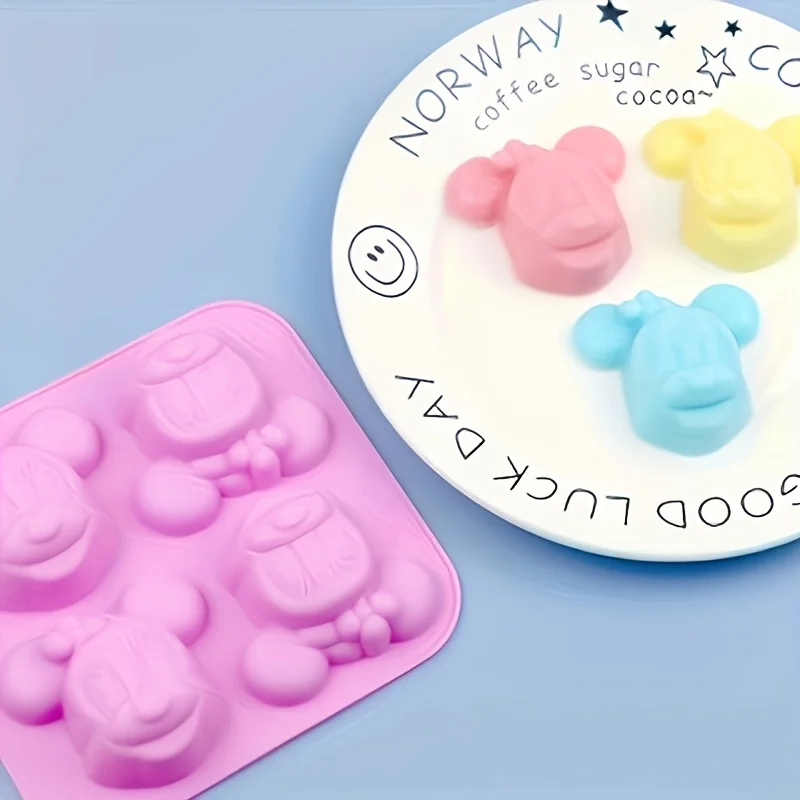 Soap Making Kit - 1個入りミニーカートゥーン型、手工芸品、チョコレート、石鹸作り、シリコン型、DIY装飾樹脂アクセサリーに最適です。