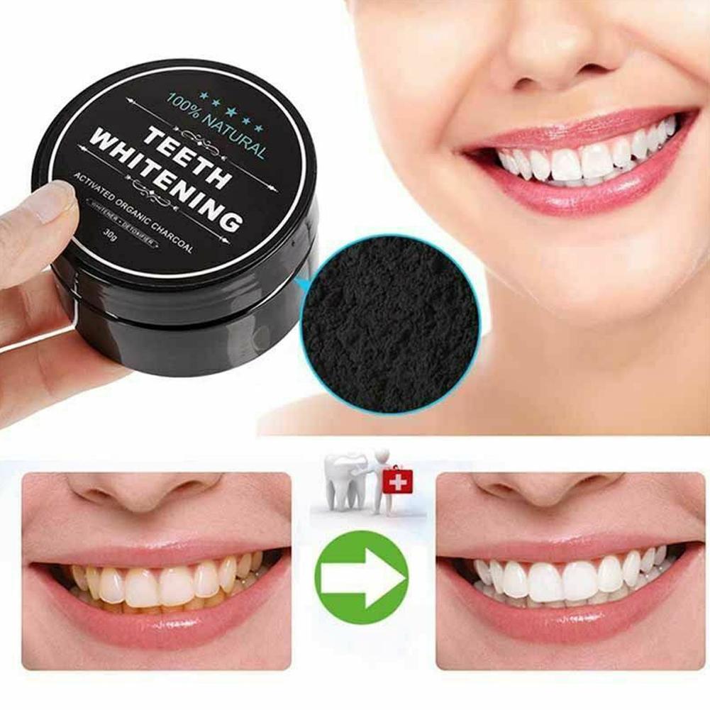 Activated Charcoal Powder - 活性有機炭パウダー歯磨き粉 歯をきれいにし、強化し、白くする 口腔衛生 30g 天然歯のホワイトニングパウダー