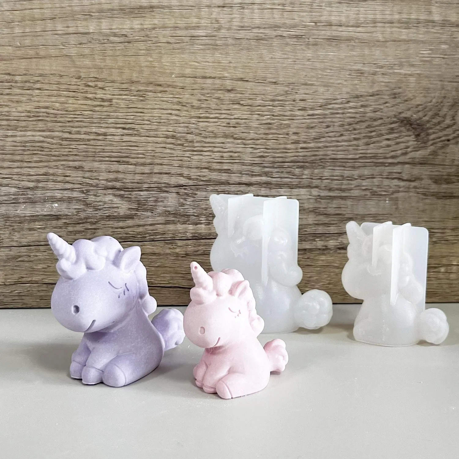 Soap Making Bar - 3D 幾何学的なシリコーンユニコーン猫鹿クマ型ソープキャンドルメイク粘土石膏樹脂クラフトモールドケーキ装飾ベーキングツール
