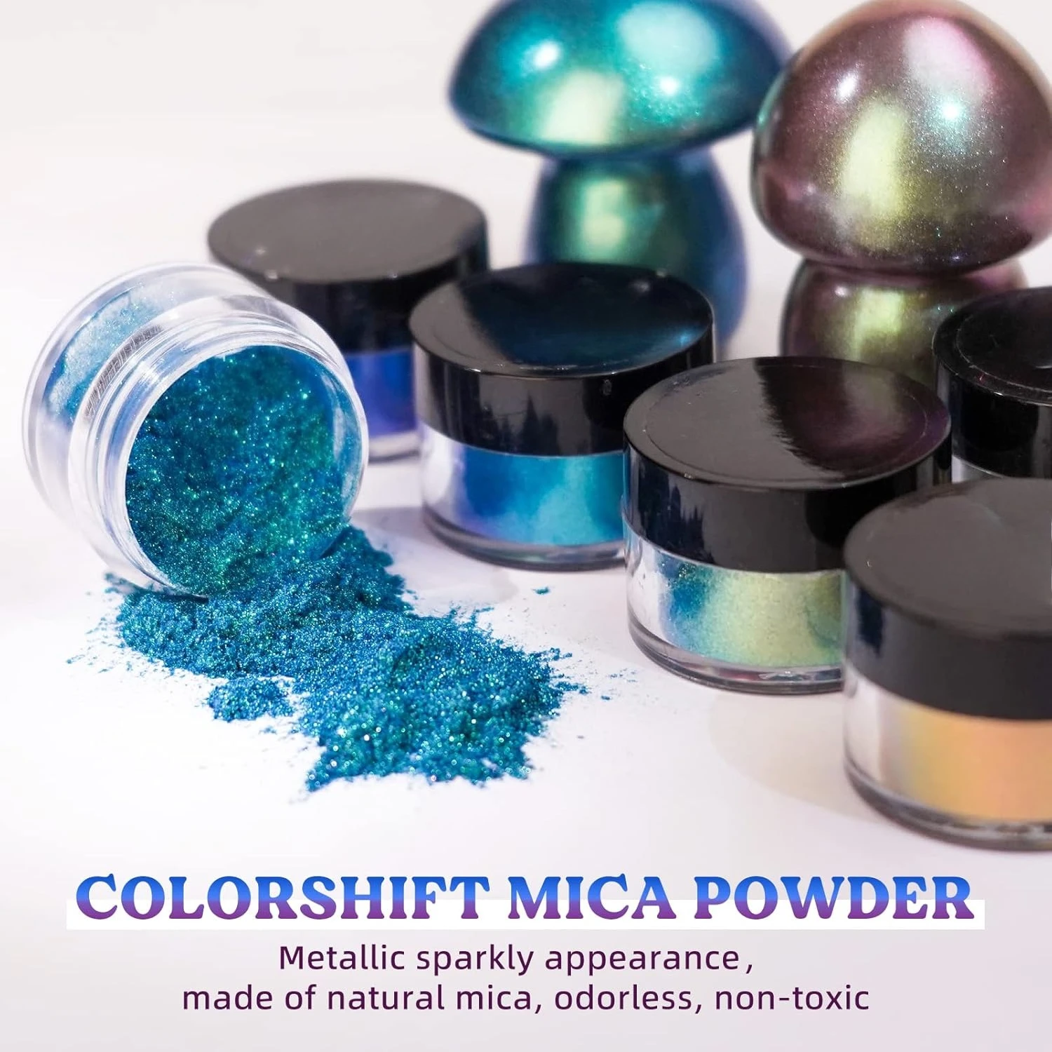 Mica Powder Colorant - 18色カメレオンマイカパウダー：DIYレジン工芸に最適な色が変わるパウダーであり、塗装用のクロム顔料でもあります。