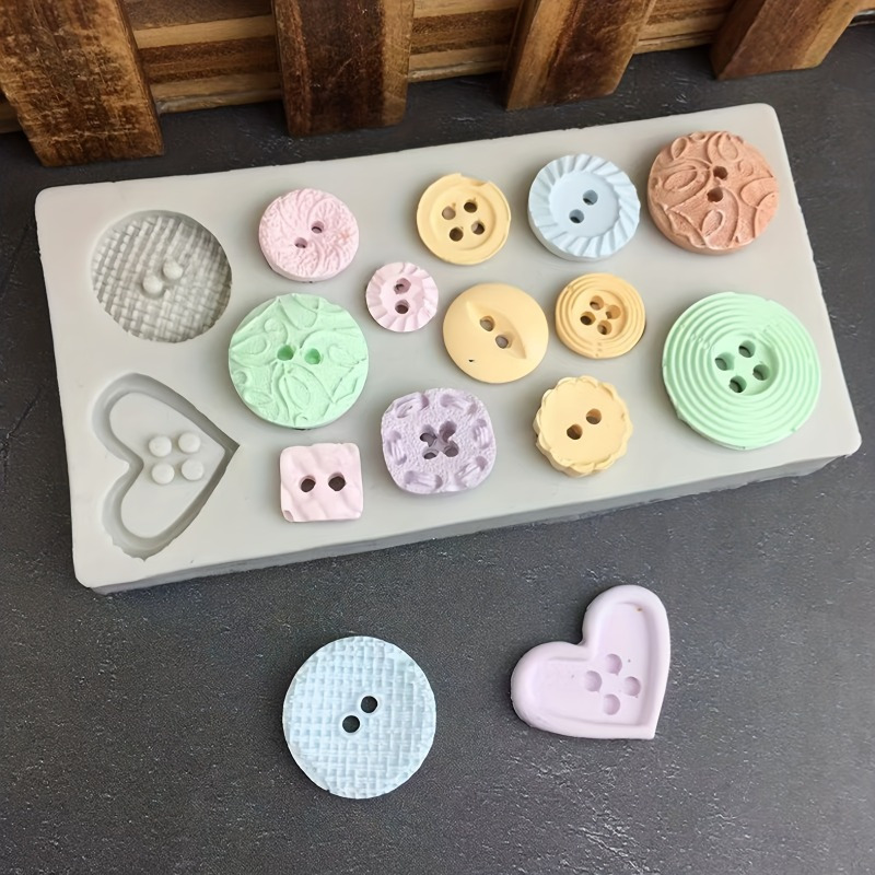 Soap Making Bar - ボタン型シリコンモールド シリコンモールド 石鹸やキャンドルの装飾ツール用