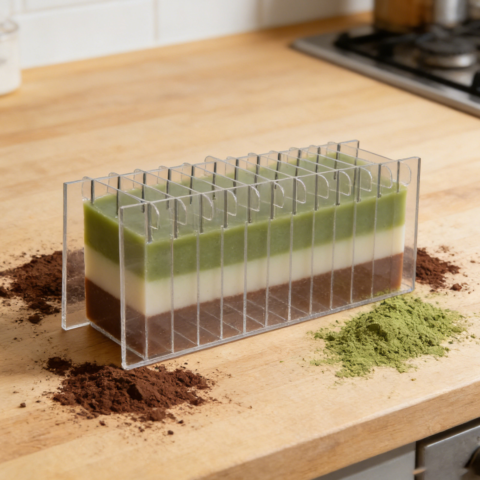 Soap Making Cold Process - アクリル製石鹸分割ボード シリコンモールド用 透明精密計量ツール コールドプロセスメルトポア石鹸作りクラフト用