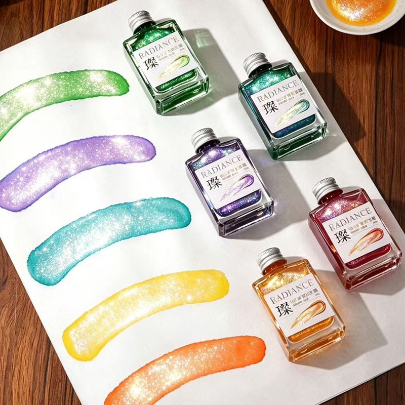 Mica Powder Colorant - 30 ミリリットルマイカミネラルシマーインク非カーボングリッター万年筆インクスパークルゴールドパウダーカラーインクディップペン書道用