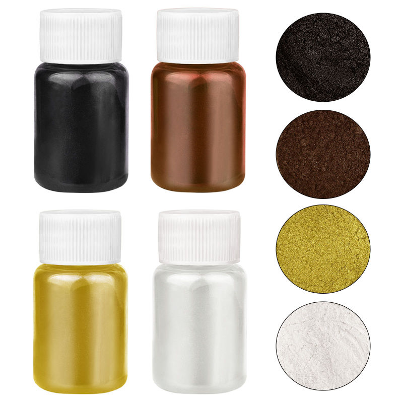 4 色/セット真珠光沢のある粉末樹脂顔料キットマイカミネラル - Mica Powder Colorant のレビューと価格
