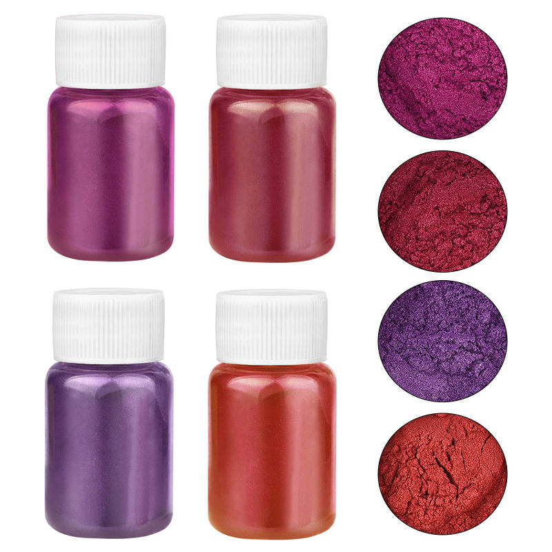 4 色/セット真珠光沢のある粉末樹脂顔料キットマイカミネラル - Mica Powder Colorant のレビューと価格