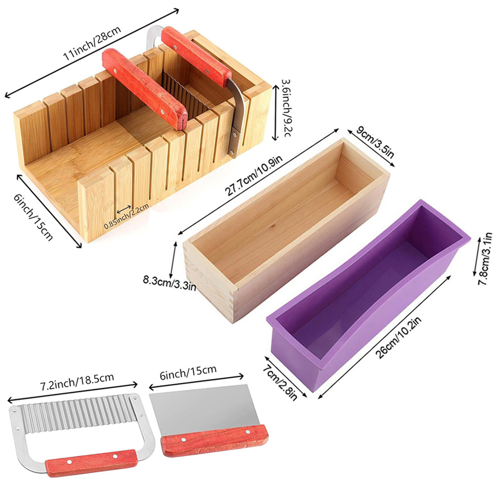 DIY 手作り石鹸作りキット 竹製カッティングボックスとシリ - Soap Making Ideas のレビューと価格