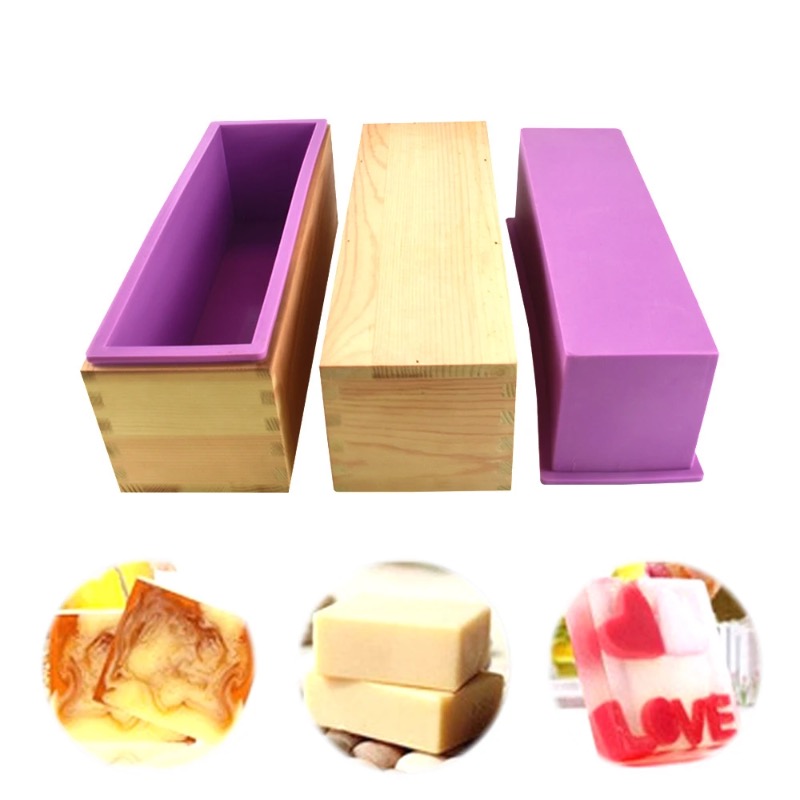 柔軟なシリコン製石鹸型 長方形ローフデザイン 木製ボックス付 - Soap Making Ideas のレビューと価格