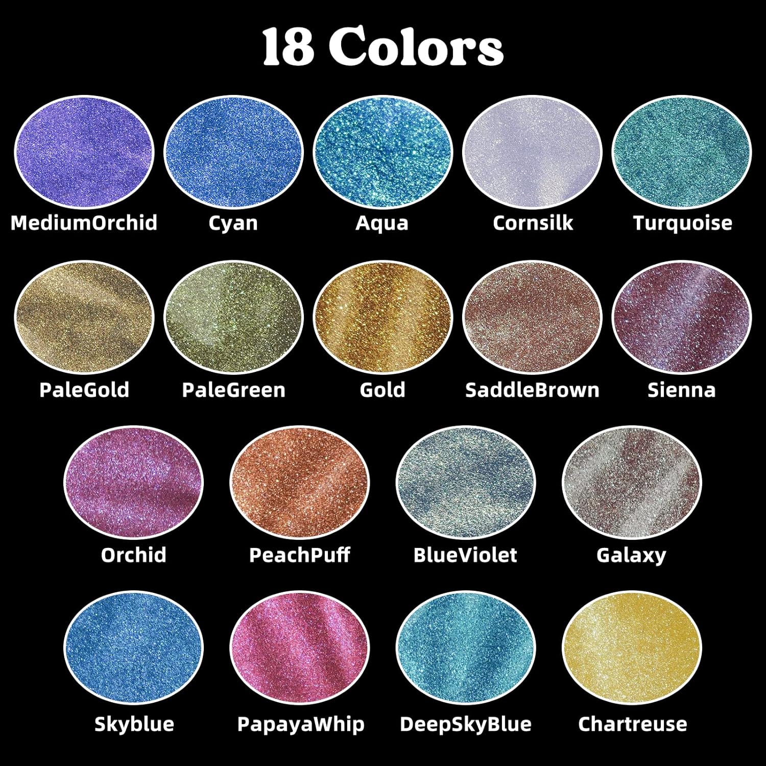18色カメレオンマイカパウダー：DIYレジン工芸に最適な色が - Mica Powder Colorant のレビューと価格