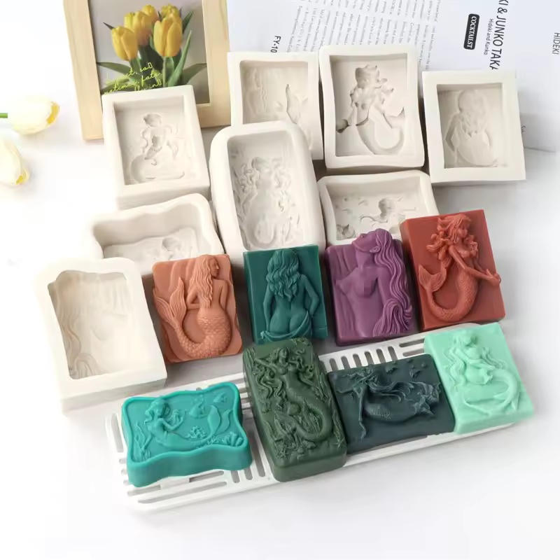 長方形オーシャンスタイル3DマーメイドキャンドルモールドDI - Soap Making Ideas のレビューと価格