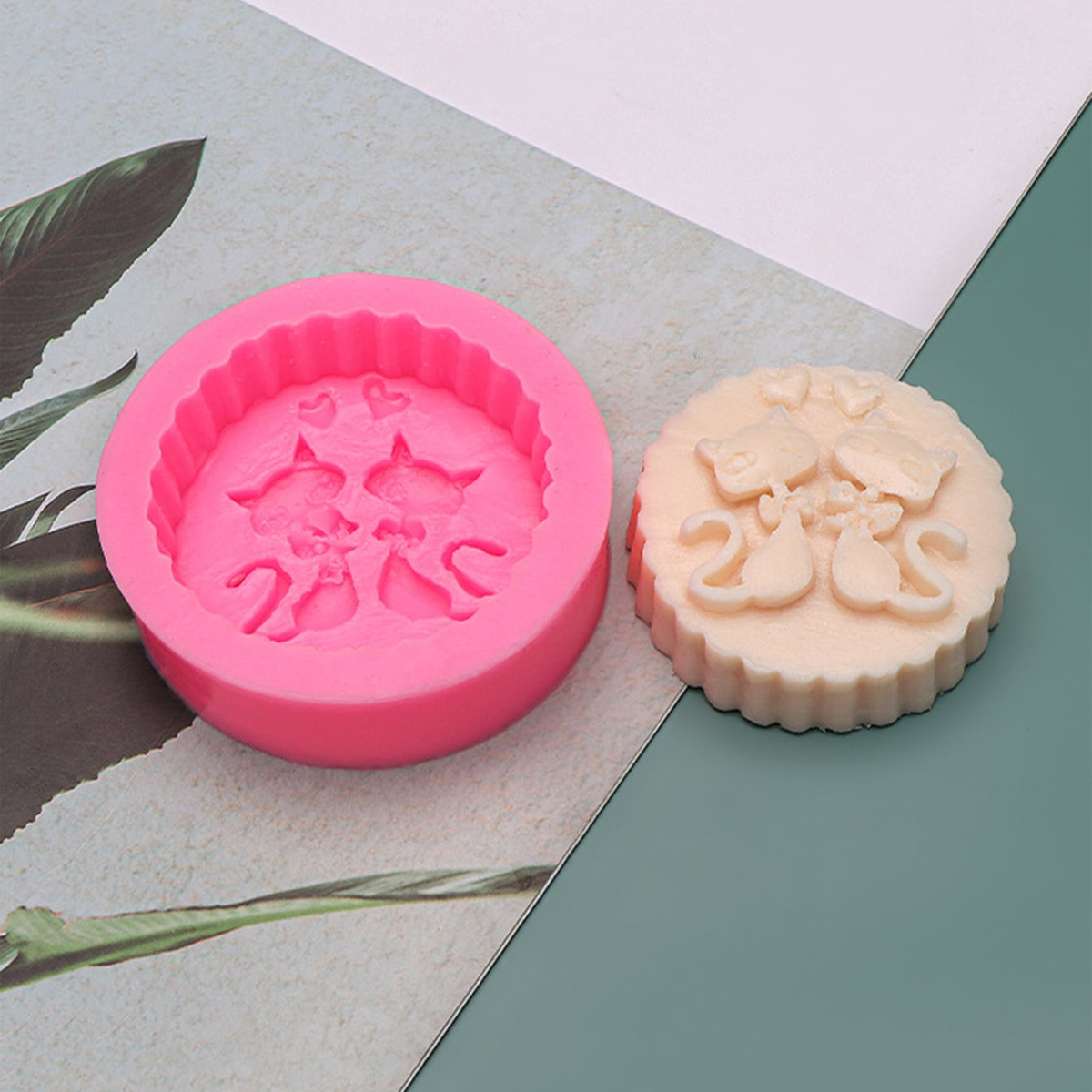 1ピースシリコン製猫型石鹸型 - 丸型DIYキャンドル作成型 - Soap Making Ideas のレビューと価格