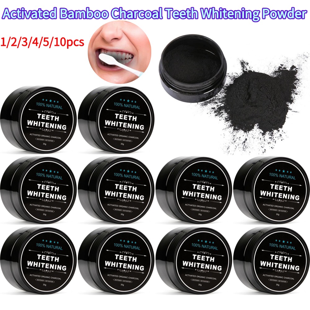 歯のホワイトニングパウダー 天然オーガニック活性竹炭 黄ばみ - Activated Charcoal Powder のレビューと価格